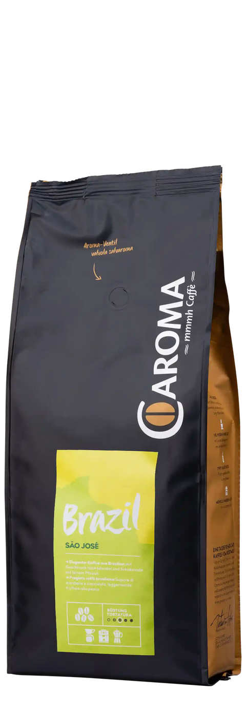 Caroma Kaffeebohnen "Brazil Sao Josè" 100% Arabica 1000 g - kaffee valentin hofer arabica robusta cappuccino bohnen - viDeli - einfach guter Wein