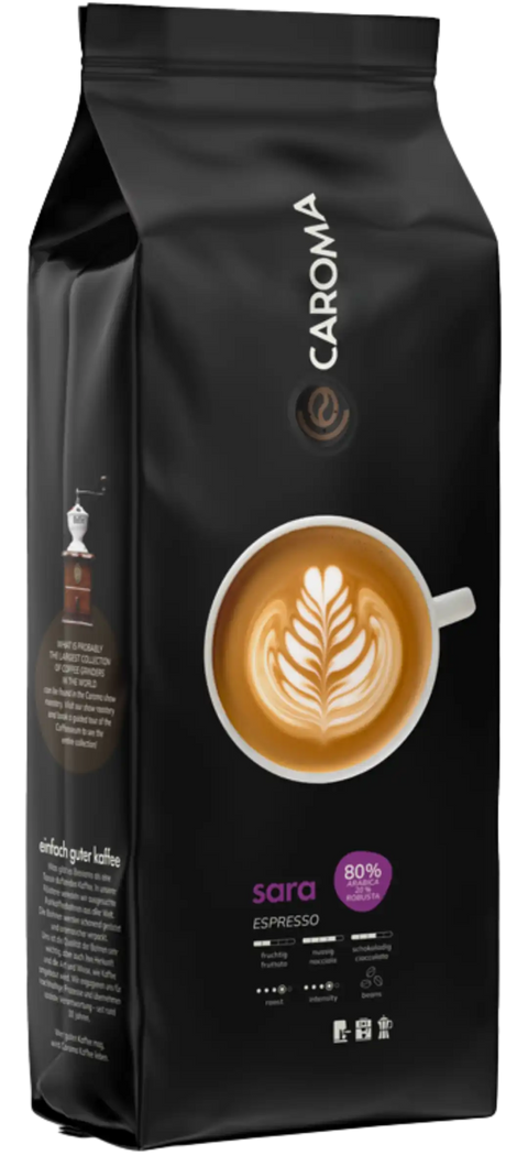 Caroma Kaffeebohnen "Espresso Sara" 1000 g - kaffee valentin hofer arabica robusta cappuccino bohnen - viDeli - einfach guter Wein