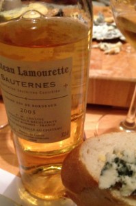Sauternes Wein und Roquefort Käse